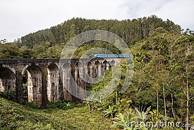 Landscape with Nine Arch Bridge Stock Photo