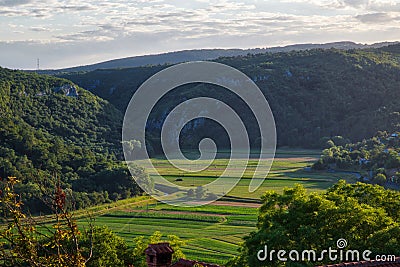 Landscape from old town Buzet Stock Photo