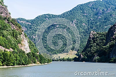 Landscape with Olt Valley, Cozia national park Stock Photo