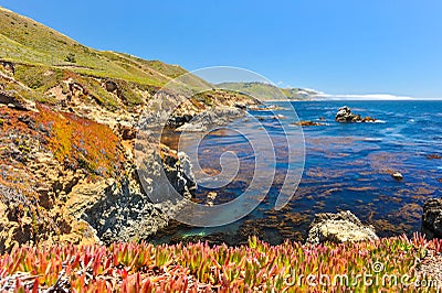 Landscape of Pacific Ocean at Garrapata State Park Stock Photo