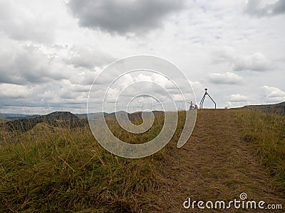 Landscape at Paclele Mici Small Volcanoes at Berca Mud Volcanoes, Romania Editorial Stock Photo