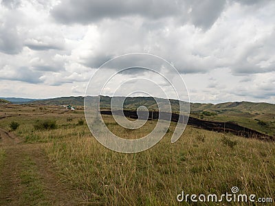 Landscape at Paclele Mici Small Volcanoes at Berca Mud Volcanoes, Romania Stock Photo