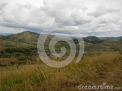 Landscape at Paclele Mici Small Volcanoes at Berca Mud Volcanoes, Romania Stock Photo