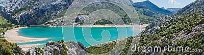 Landscape panorama Cuber reservoir Mallorca, Spain. Stock Photo