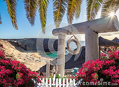 Landscape with Papagayo beach Stock Photo
