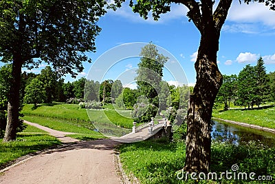 Landscape in Pavlovsk park, Russia Stock Photo