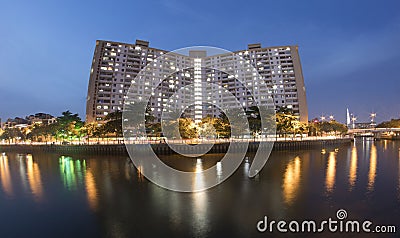 Landscape photo: building apartment at sunset's (Viet Nam) Stock Photo