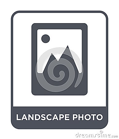 landscape photo icon in trendy design style. landscape photo icon isolated on white background. landscape photo vector icon simple Vector Illustration