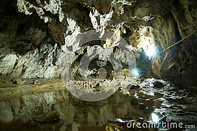 View of the Polovragi Cave from Gorj County, in Oltenia, Romania Stock Photo