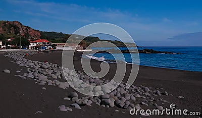 Landscape of Praia do Almoxarife beach , Faial island, Azores, portugal Stock Photo