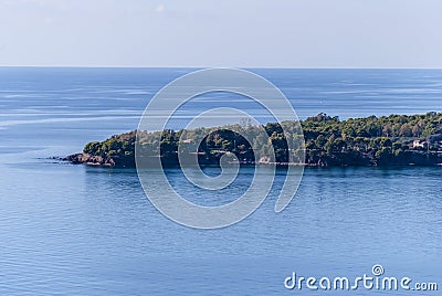 Landscape Punta Licosa, from Cilento Coast, Italy Stock Photo