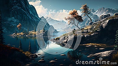 Landscape in realism Stock Photo