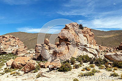 Bolivia: red rock formations of the Italia Perdida, or lost Italy, in Eduardo Avaroa Andean Fauna National Reserve Stock Photo