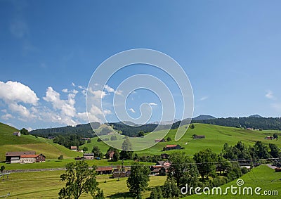 Landscape of the region Appenzell in Switzerland in summer Stock Photo
