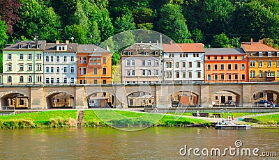 Landscape on the River Elbe Stock Photo