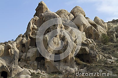 Landscape with Rocks in Kappadokia, Turkey Stock Photo