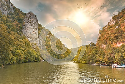 Landscape from Romania with a splendid view of the Danube Boilers. Stock Photo