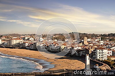 Landscape of Saint-Jean-de-Luz and its coastline seen from above Stock Photo