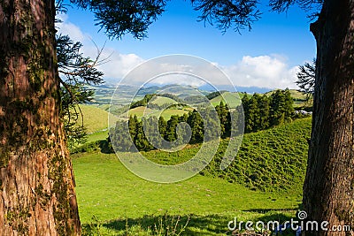 The landscape on Sao Miguel, Azores Stock Photo