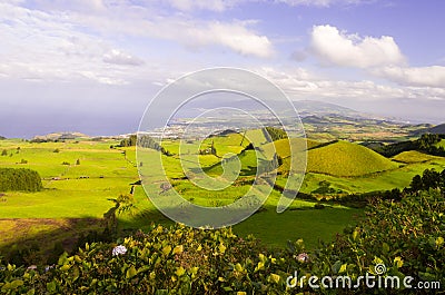 Landscape in Sao Miguel Island, Azores, Portugal Stock Photo