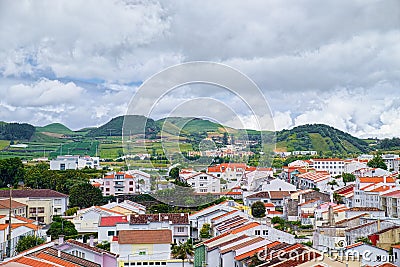Landscape of Sao Miguel island, Azores, Portugal Stock Photo