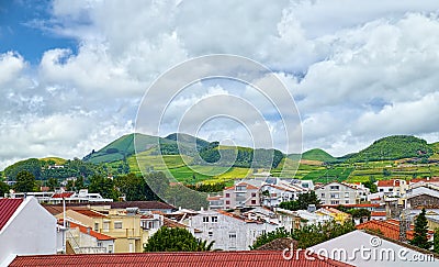 Landscape of Sao Miguel island, Azores, Portugal Stock Photo