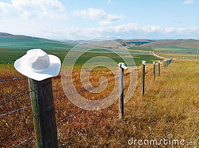 Landscape scenery in Canadian prairie, Alberta, Canada Stock Photo