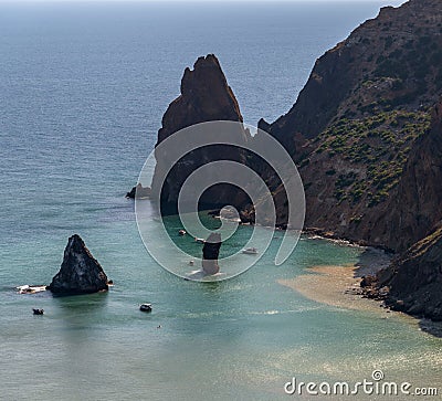 Landscape of the sea coast in a Crimea. Fiolent headland Stock Photo