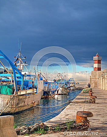 Landscape seaport. Monopoli. Apulia. Stock Photo