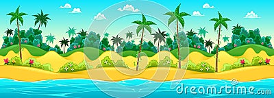 Landscape on the seashore Vector Illustration