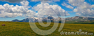 Landscape of Selim pass, on the road to Sevan Lake, Armenia Stock Photo