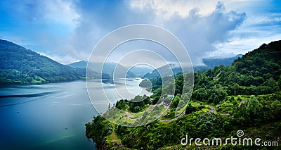 Landscape from Siriu barrage, Buzau, Romania Stock Photo