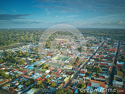 Landscape of small town in Latin America Stock Photo