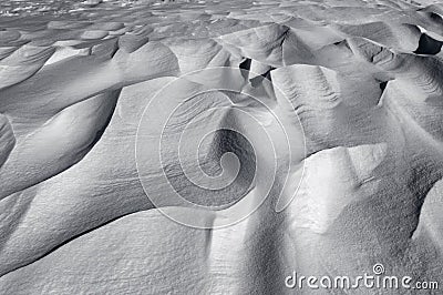 Landscape with snow shapes covering earth with windy waves Stock Photo