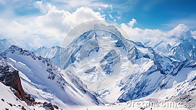Landscape after a snow storm on Aconcagua, the highest mountain in the Americas and one of the Seven Summits, Andes, Stock Photo