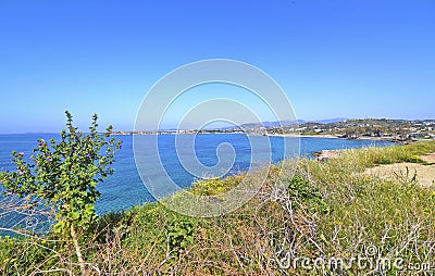 Landscape of Sounion Greece Stock Photo