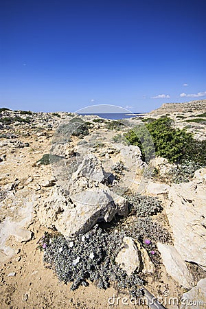 Landscape at south-east corner of Cyprus Stock Photo