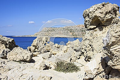 Landscape at south-east corner of Cyprus Stock Photo