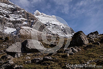 Landscape of the Swiss Alps in the fall Stock Photo