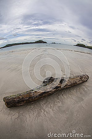 Landscape of Tanjung Aan Beach with the sand in Lombok, West Nusa Tenggara, Indonesia Stock Photo