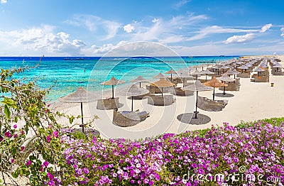 Landscape with three corners beach in Marsa Alam, Egypt Stock Photo