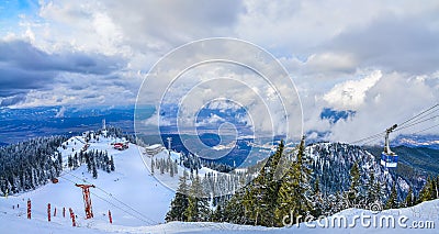 Landscape from top of Postavaru mountain Stock Photo