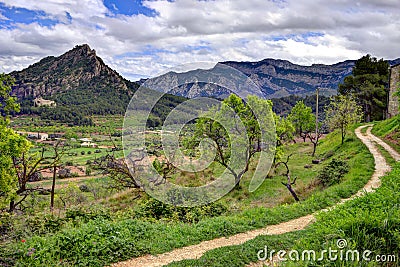 Landscape of the town of Horta de Sant Joan Stock Photo