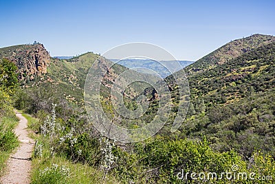 Landscape from the trail to North Chalone Peak, Hain Wilderness, Pinnacles National Park, California Stock Photo