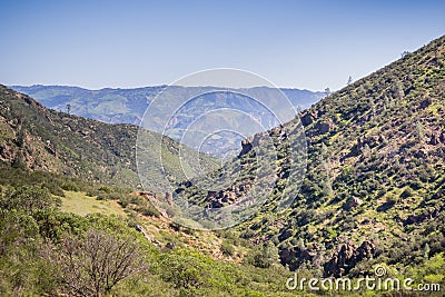 Landscape from the trail to North Chalone Peak, Hain Wilderness, Pinnacles National Park, California Stock Photo