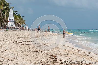 Landscape of tropical Playa del Carmen in Mexico. Editorial Stock Photo