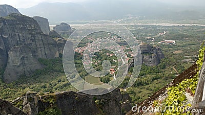 Geology & monastery`s of Meteora Stock Photo