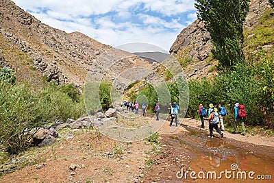 Hiking in a valley located in Alborz mountains , Iran Editorial Stock Photo