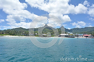 Landscape view of Avarua town Rarotonga Island Cook Islands Editorial Stock Photo