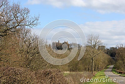 A landscape view of Belvoir Castle, UK Stock Photo